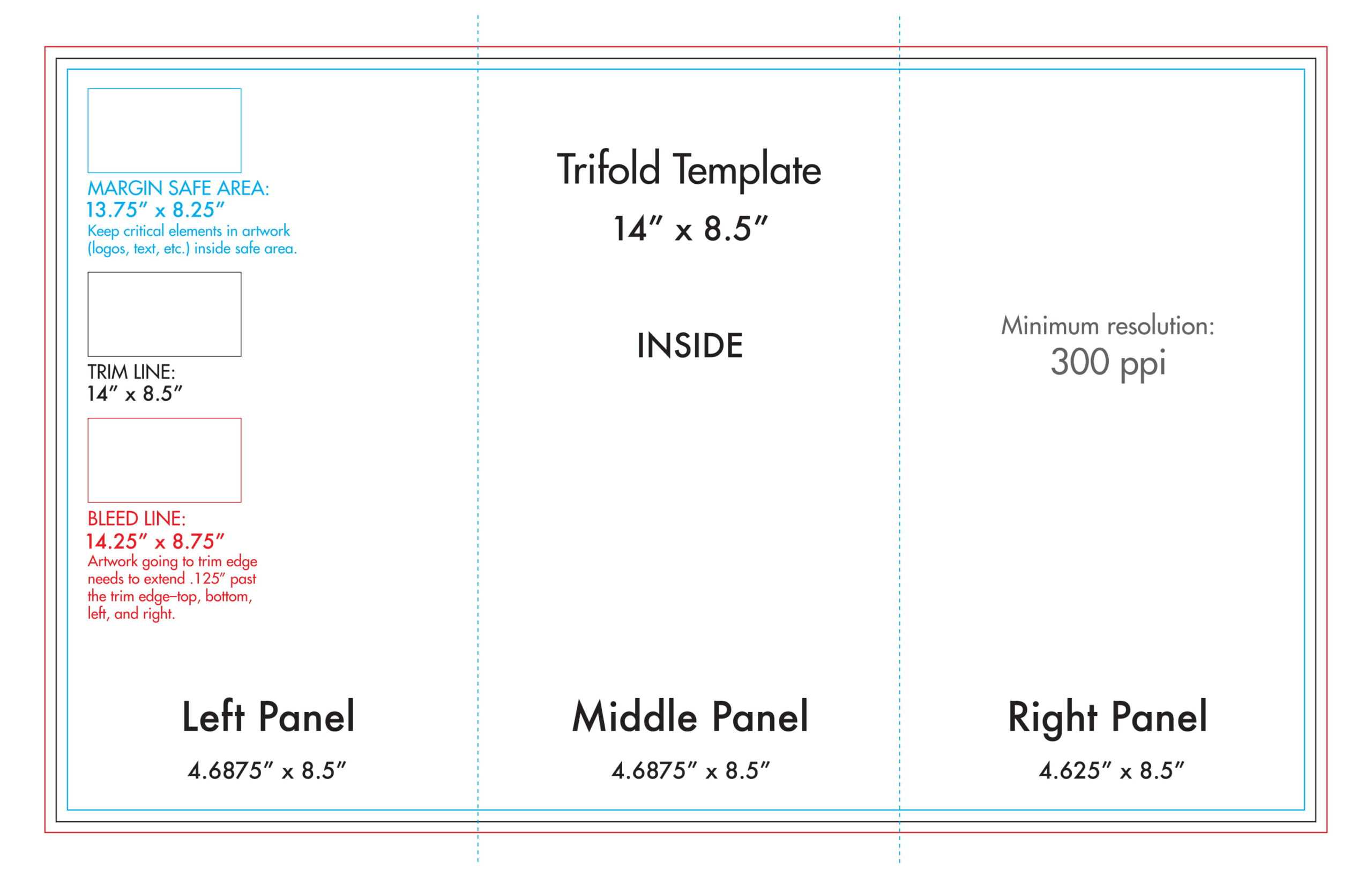 8.5" X 14" Tri Fold Brochure Template – U.s. Press With Regard To Brochure Folding Templates