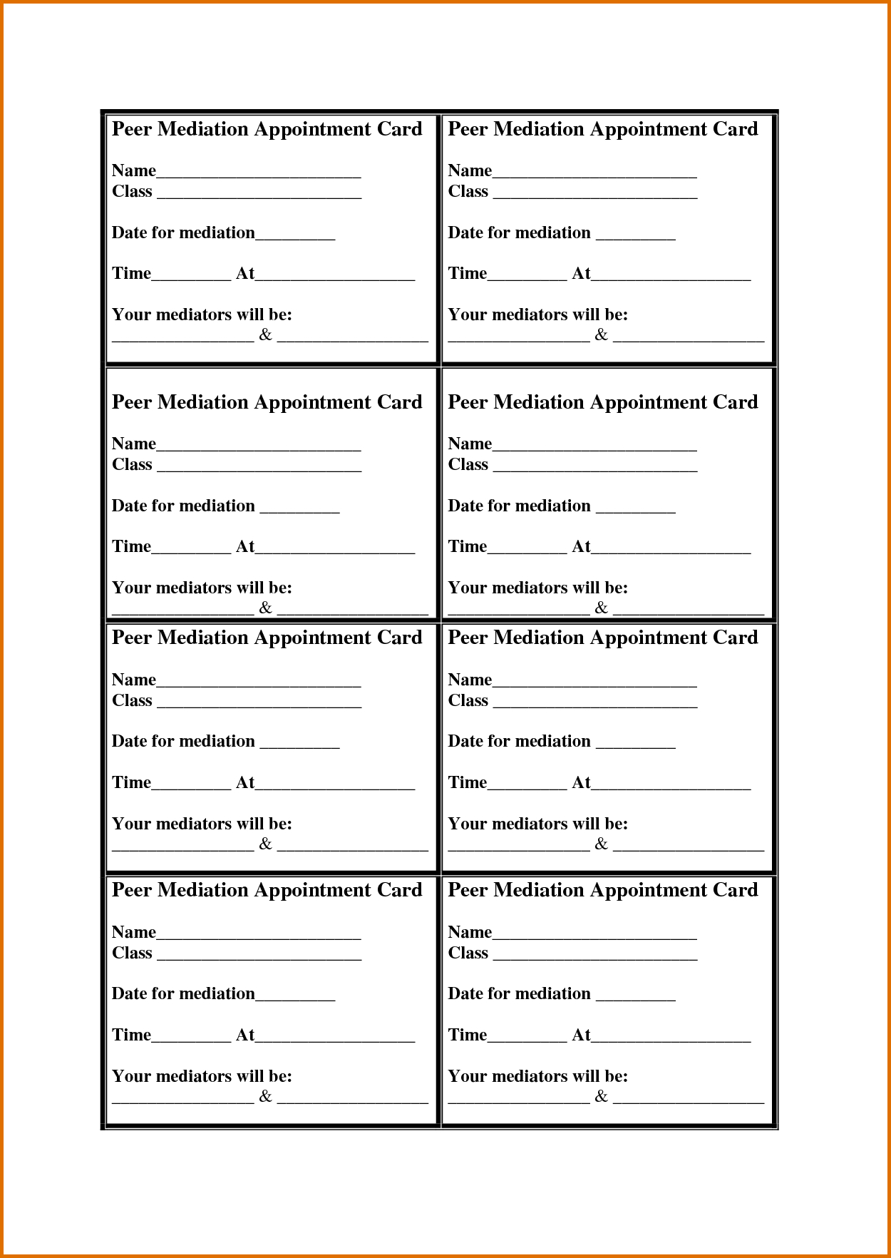 8 Appointment Card Templatereference Letters Words Intended For Appointment Card Template Word