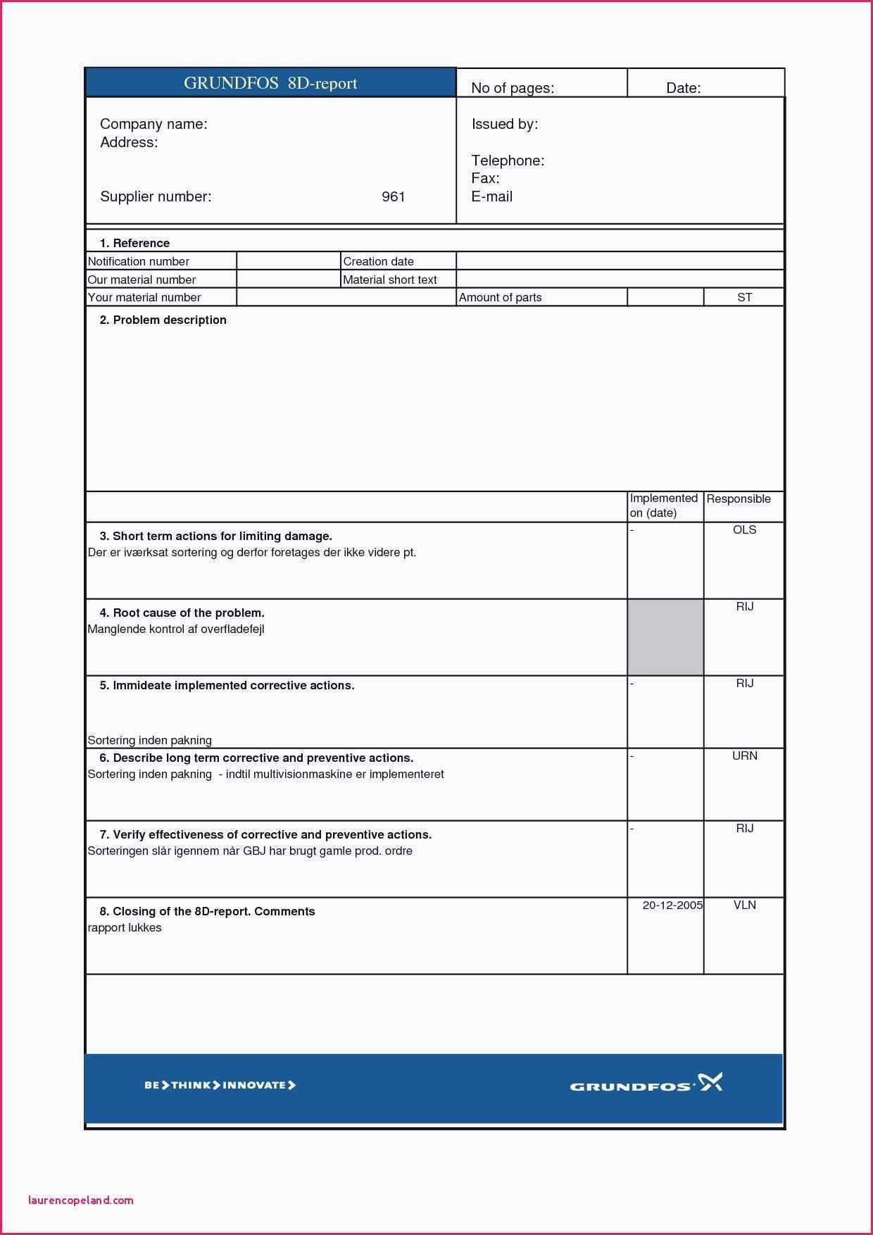8D Report Template | Glendale Community In 8D Report Format Template