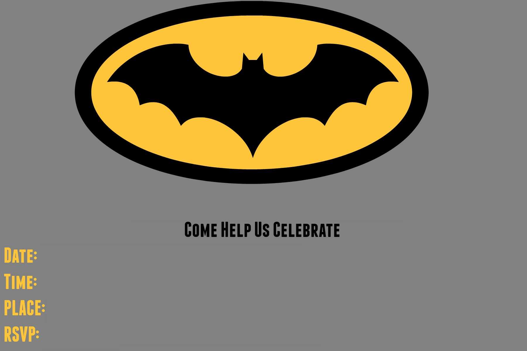 9 Awesome Batman Birthday Invitations | Kittybabylove Regarding Batman Birthday Card Template