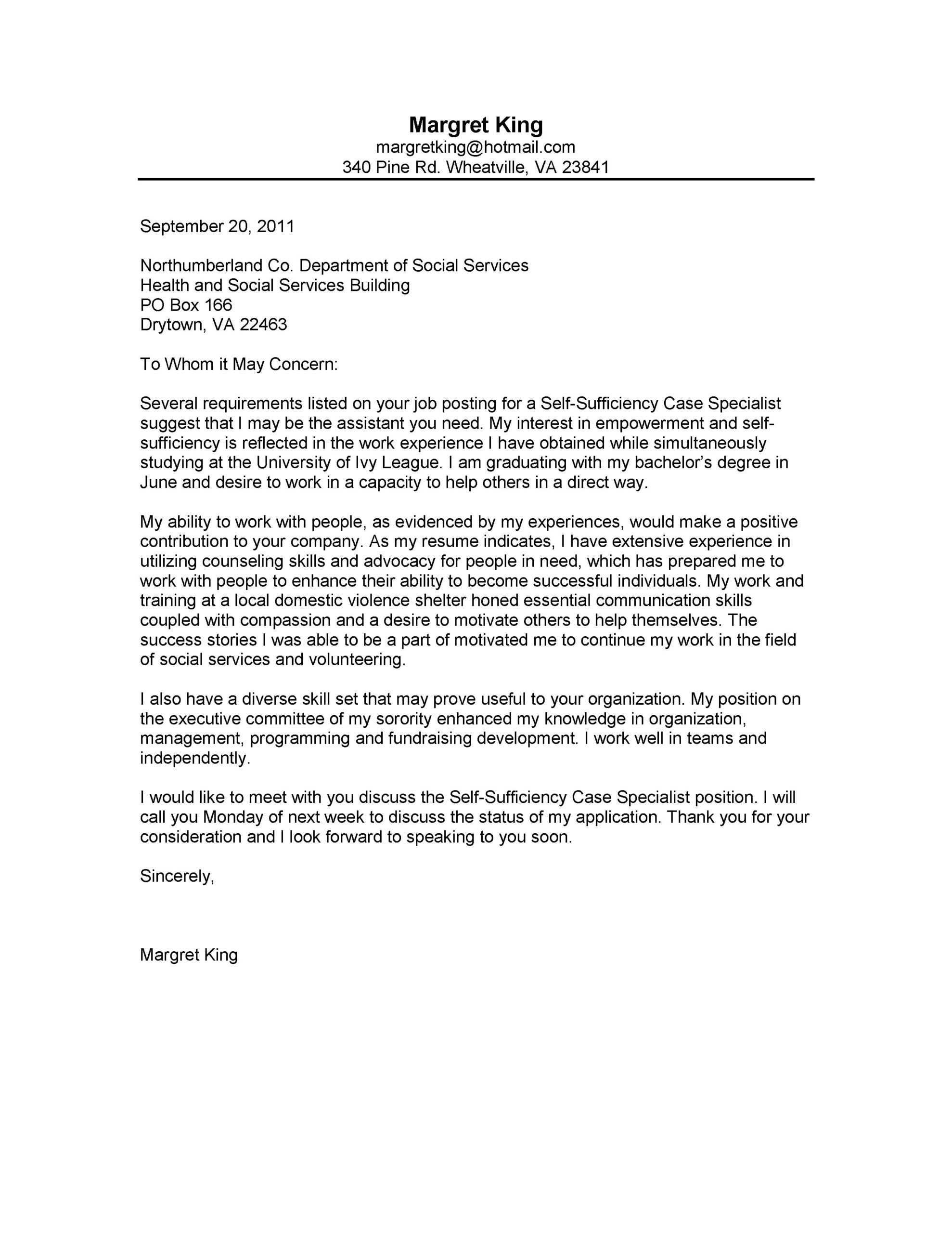 9 Community Service Cover Letter | Payment Format Within Community Service Template Word