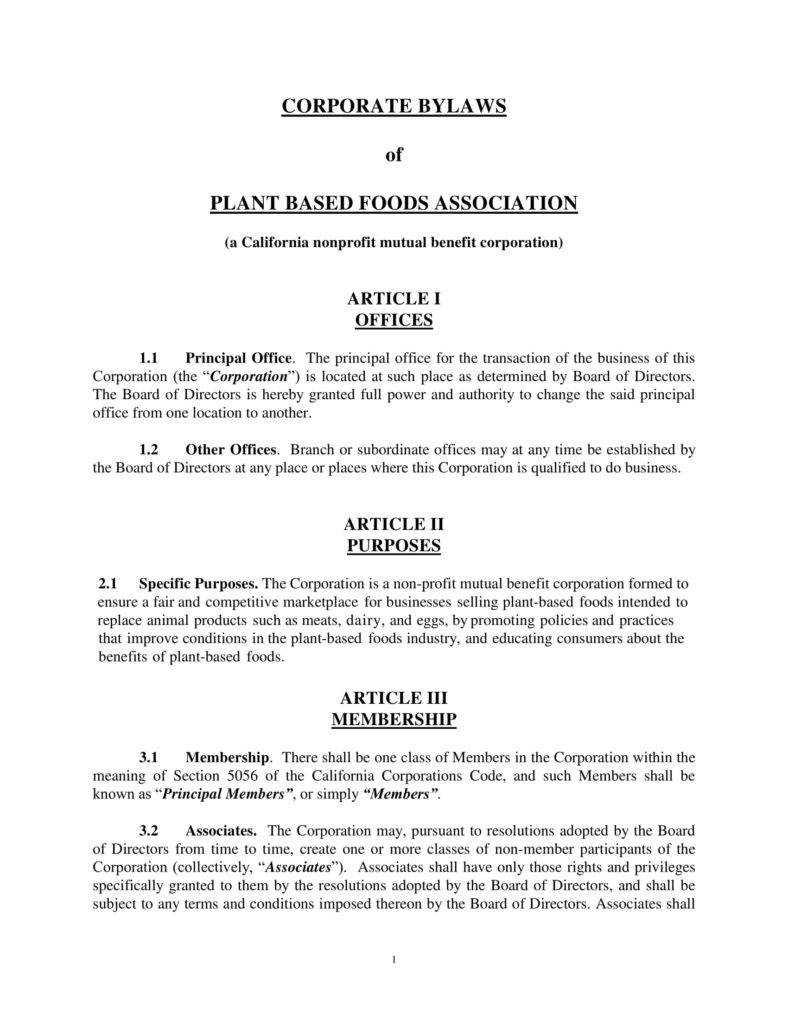 9+ Corporate Bylaws Templates – Pdf | Free & Premium Templates For Corporate Bylaws Template Word