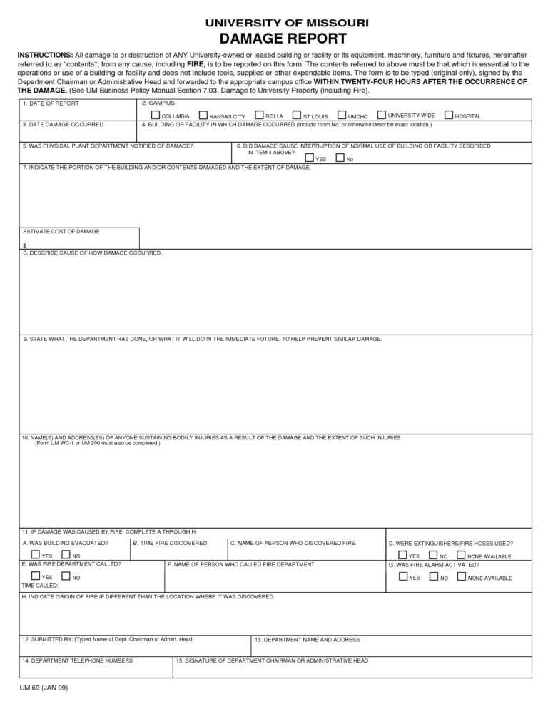 9+ Damage Report Example – Pdf | Examples Regarding Equipment Fault ...