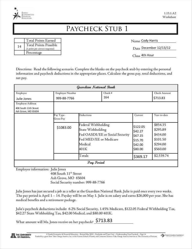 9+ Free Pay Stub Templates Word, Pdf, Excel Format Download For Pay Stub Template Word Document