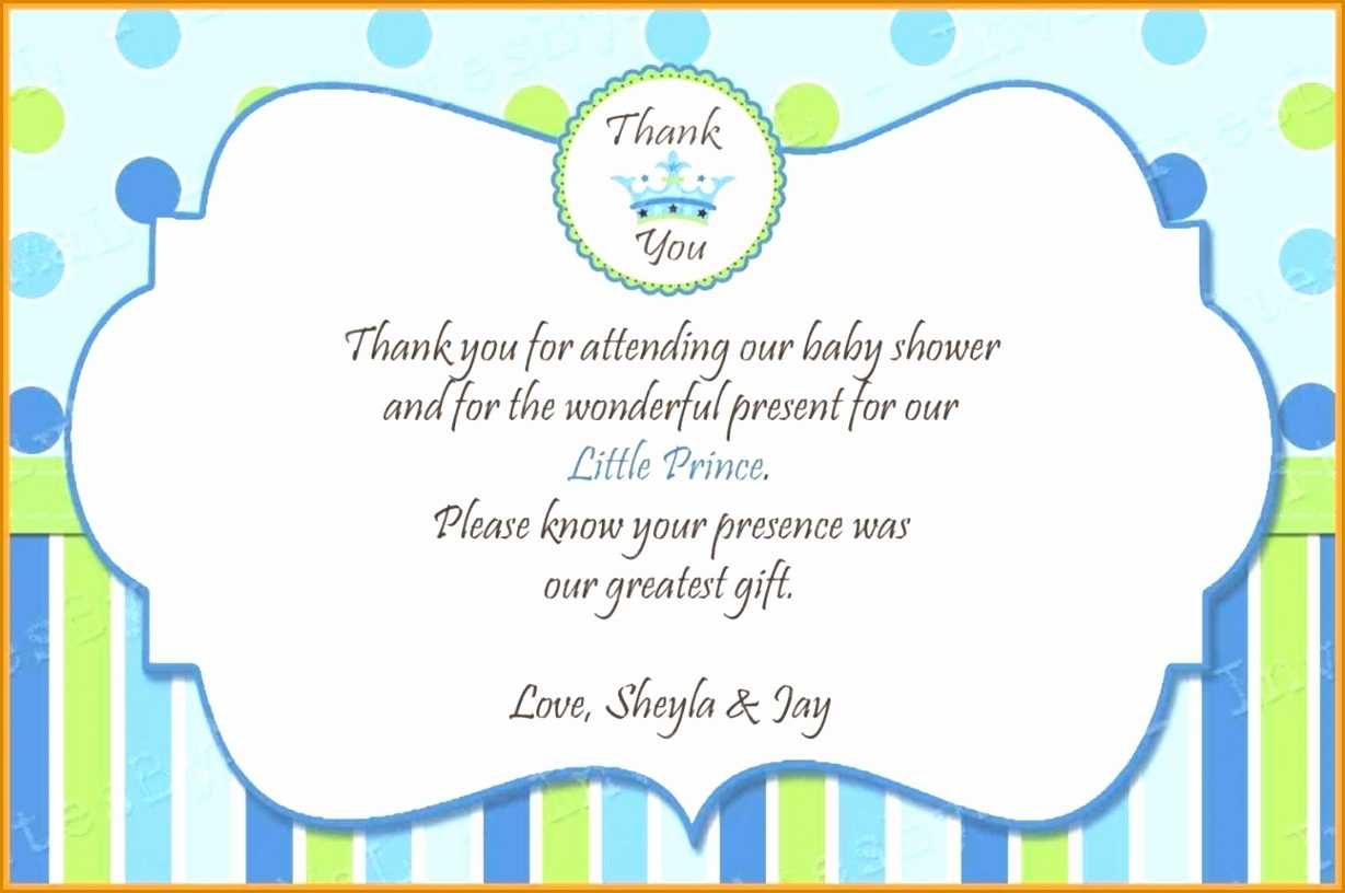 9 Thank You Note For Baby Shower Gift | Proposal Sample With Regard To Thank You Card Template For Baby Shower
