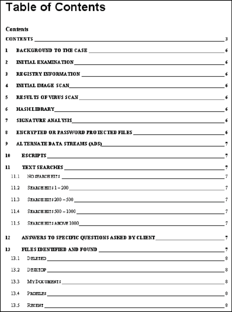 A Digital Forensic Report Format 44 Download Scientific Regarding 