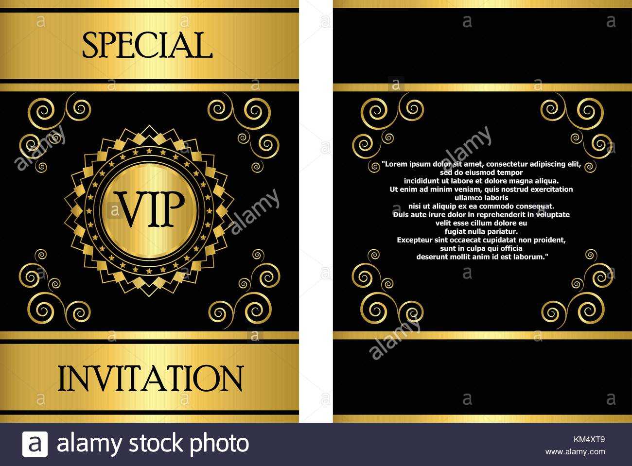 A Golden Vip Invitation Card Template That Can Be Used For Pertaining To Event Invitation Card Template