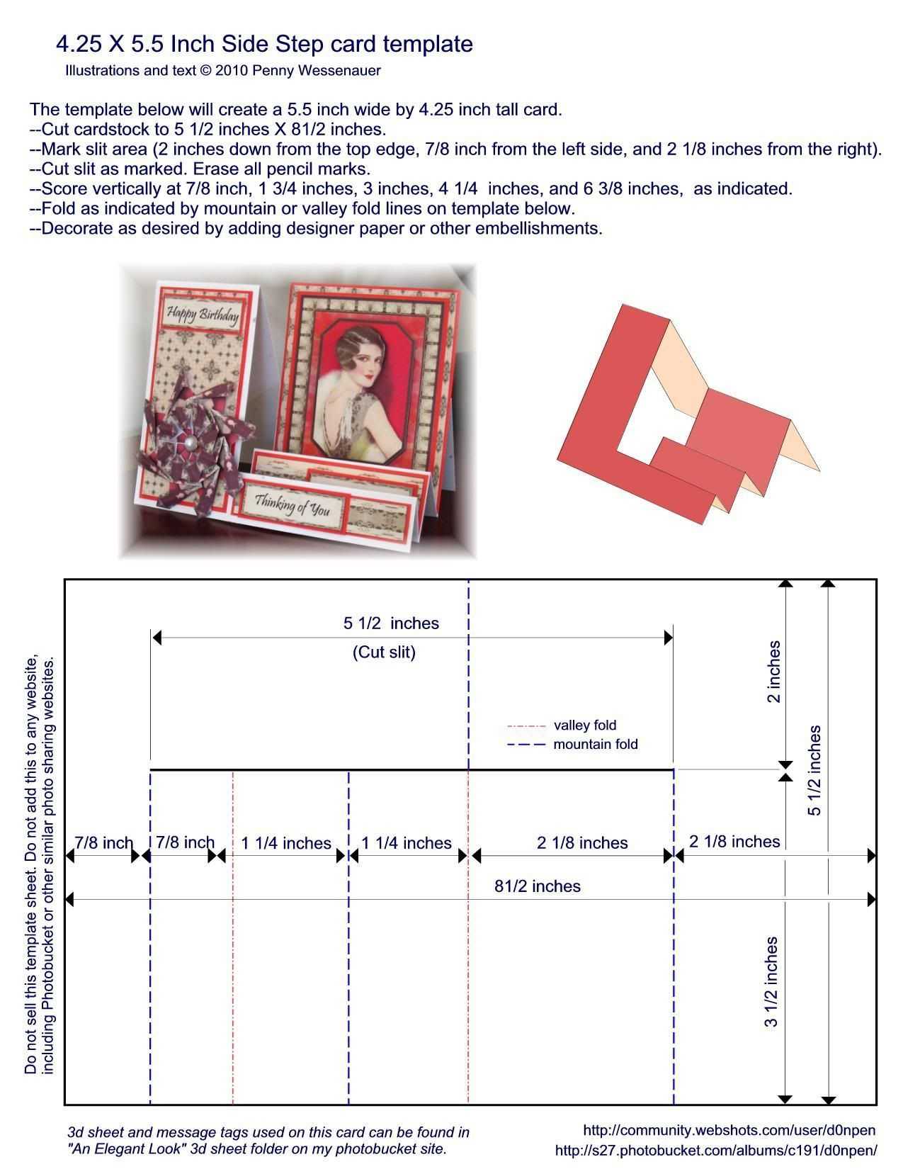 A2 (4.25 X 5.5) Side Step Card Template | Patterns For Card For A2 Card Template