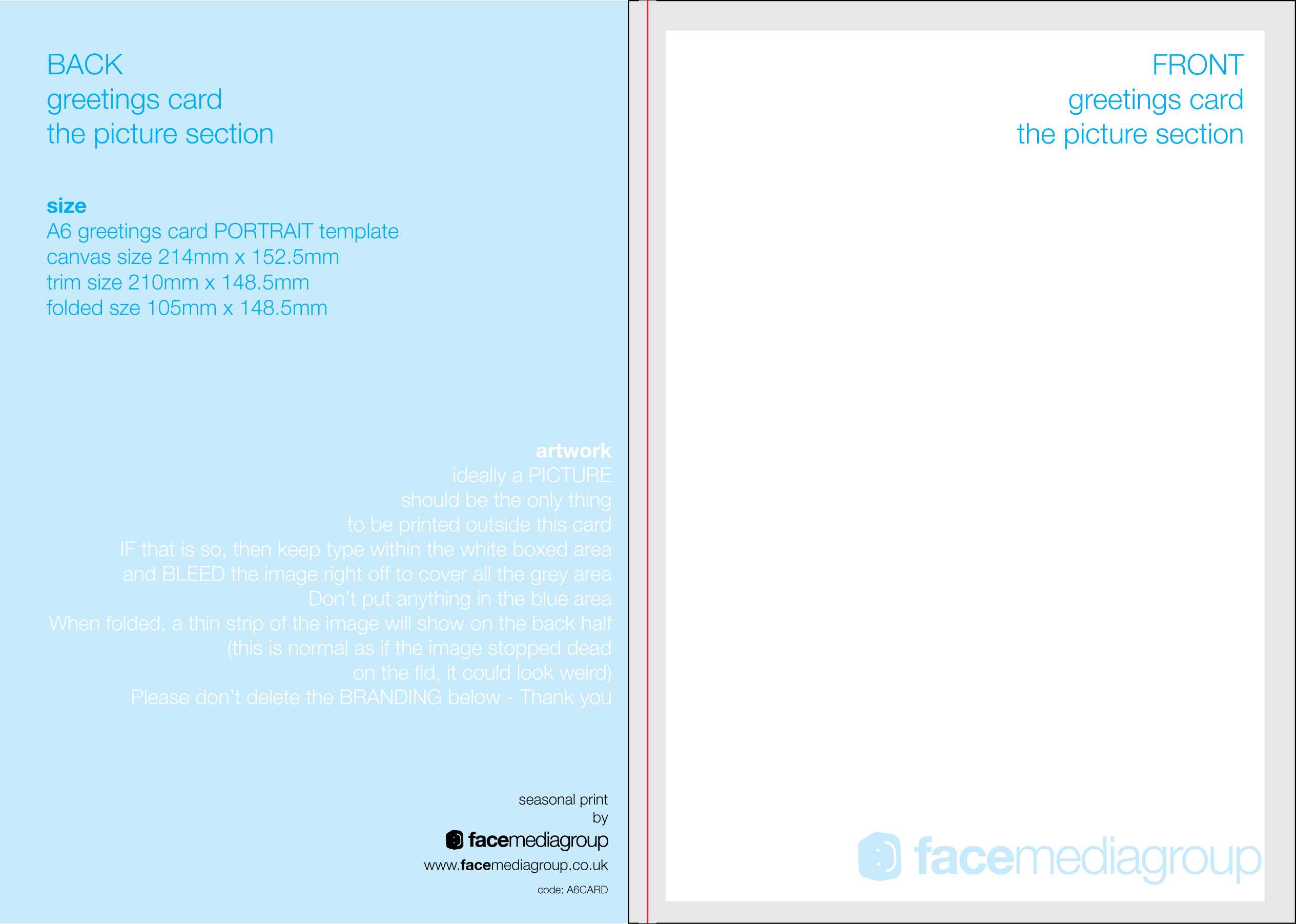 A6 Portrait Greetings Card Template – Standard Fold Pertaining To Indesign Birthday Card Template