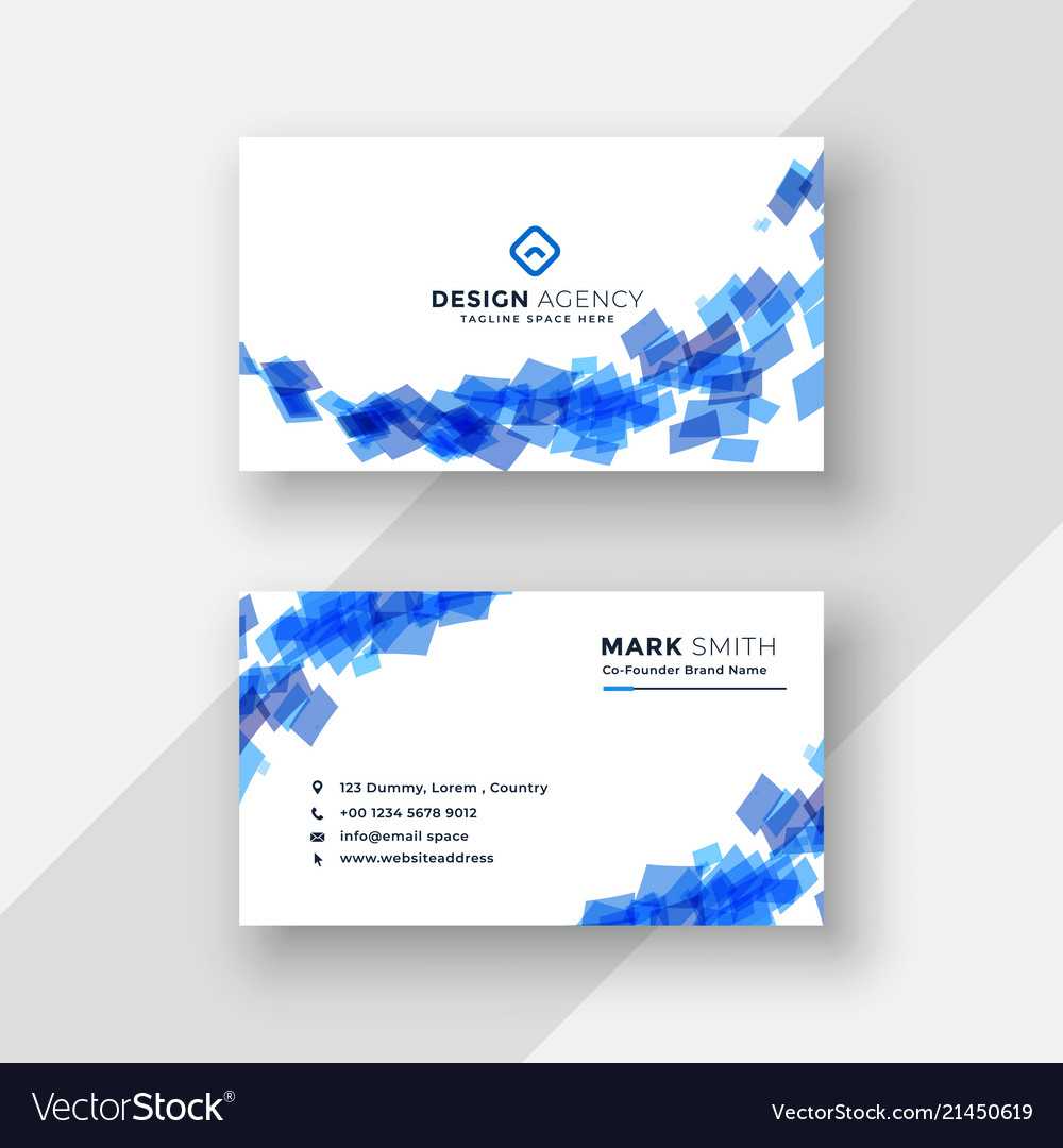 Abstract Blue Creative Business Card Template With Regard To Advertising Card Template