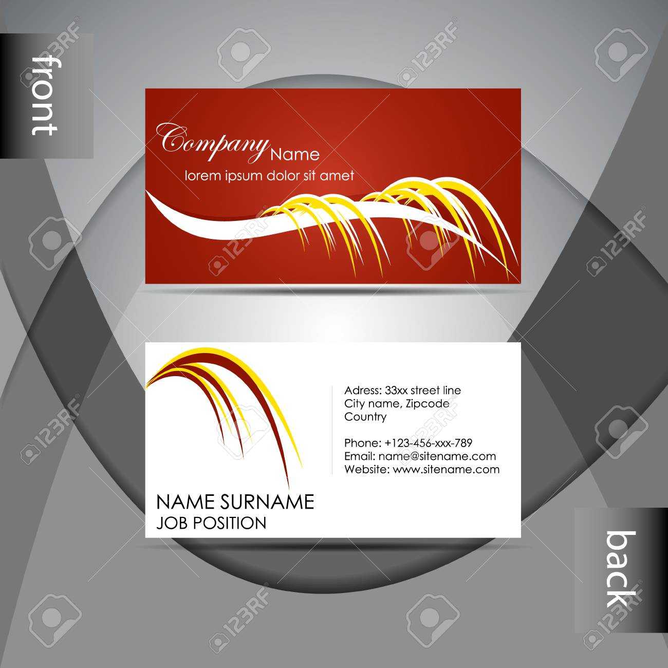 Abstract Professional Business Card Template Or Visiting Card.. For Professional Name Card Template