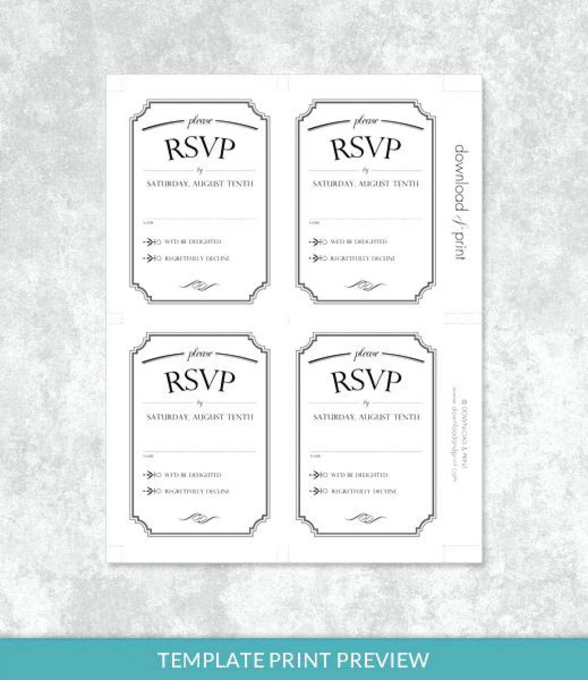 Acceptance Card Template Final Simply Print Preview Wedding Pertaining To Acceptance Card Template