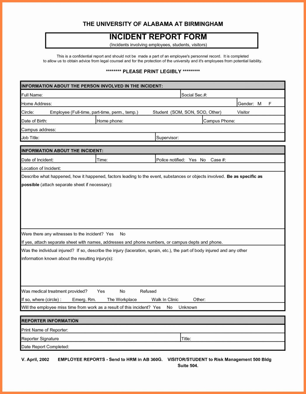 Accident Report Forms Template Lovely Employee Injury Form For Injury Report Form Template