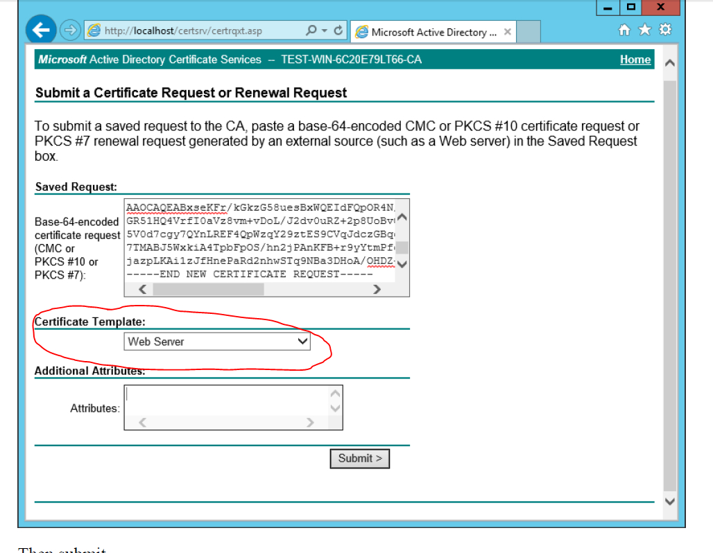 Ad Certificate Services – The Combobox To Select Template Is Within Domain Controller Certificate Template