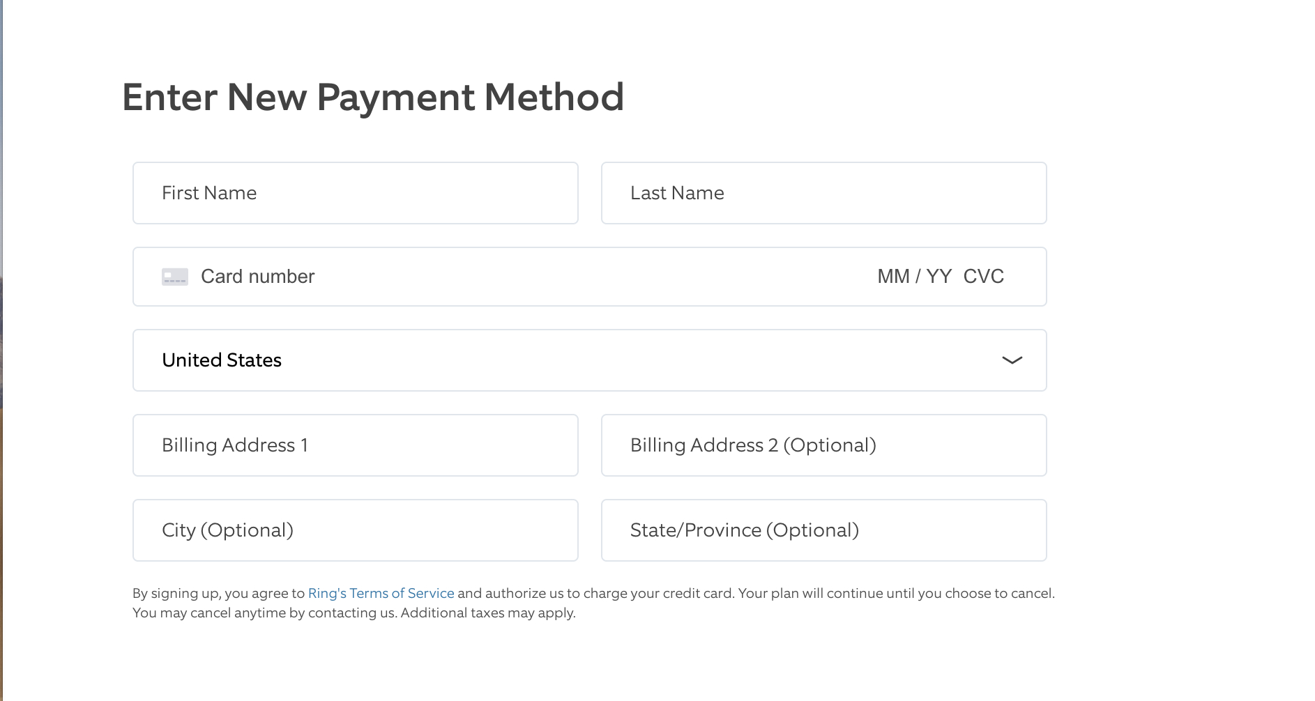 Adding, Editing, Or Deleting A Payment Method In Your Ring With Credit Card Payment Plan Template