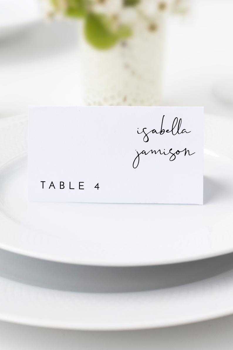 Adella – Modern Place Card Template, Minimalist Place Card, Wedding Place  Cards Printable, Table Name Cards, Templett Place Card Instant With Table Name Card Template