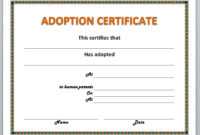 Adoption Certificate Template with Child Adoption Certificate Template