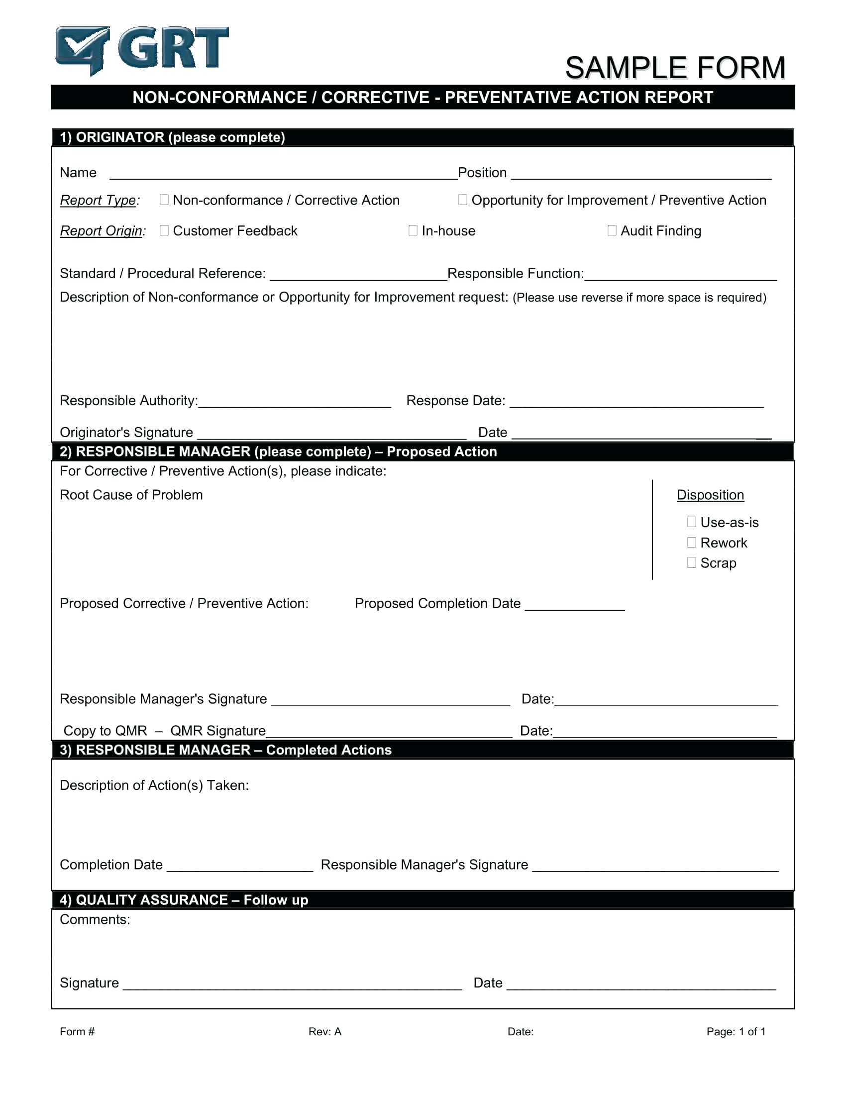 After Action Report Template – Wovensheet.co Inside Corrective Action Report Template