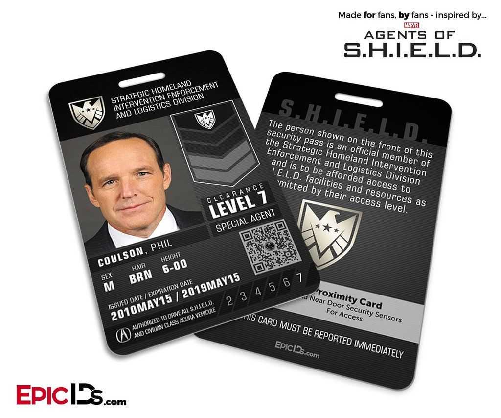 Agents Of Shield Inspired 'real' Shield Agent Id – Phil With Regard To Mi6 Id Card Template