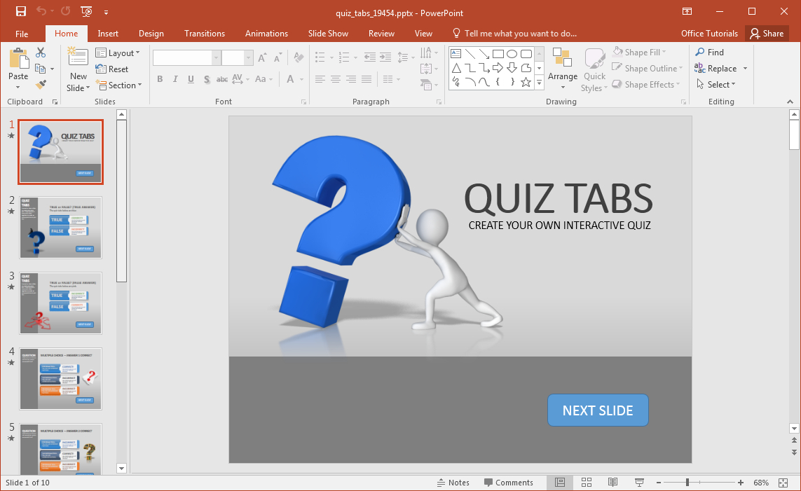 Animated Powerpoint Quiz Template For Conducting Quizzes With How To Create A Template In Powerpoint