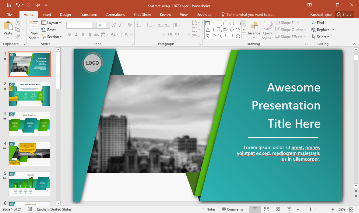 Animated Wrapping Shapes Powerpoint Template Regarding Replace Powerpoint Template