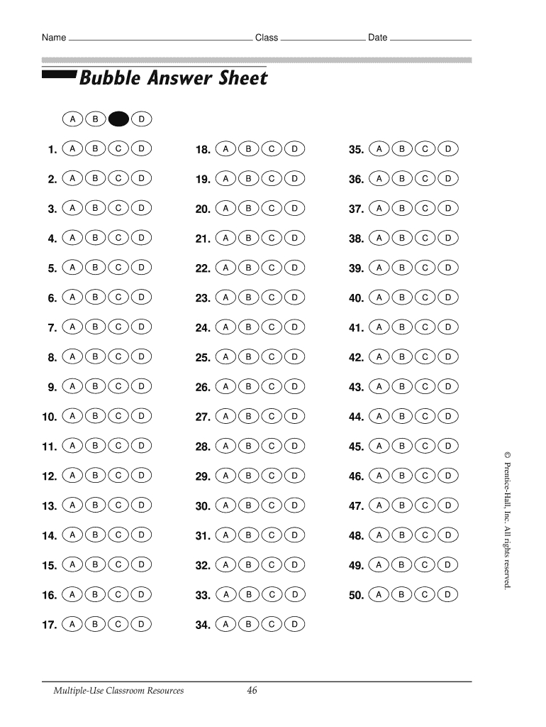 Answer Sheet Generator - Fill Online, Printable, Fillable In Blank Answer Sheet Template 1 100