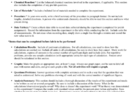 Ap Chemistry Lab Report Format in Lab Report Template Chemistry