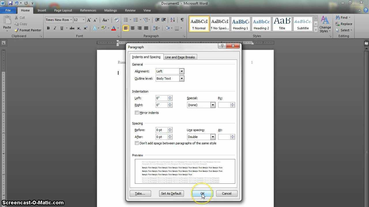 Apa Format Setup In Word 2010 Updated With Apa Template For Word 2010