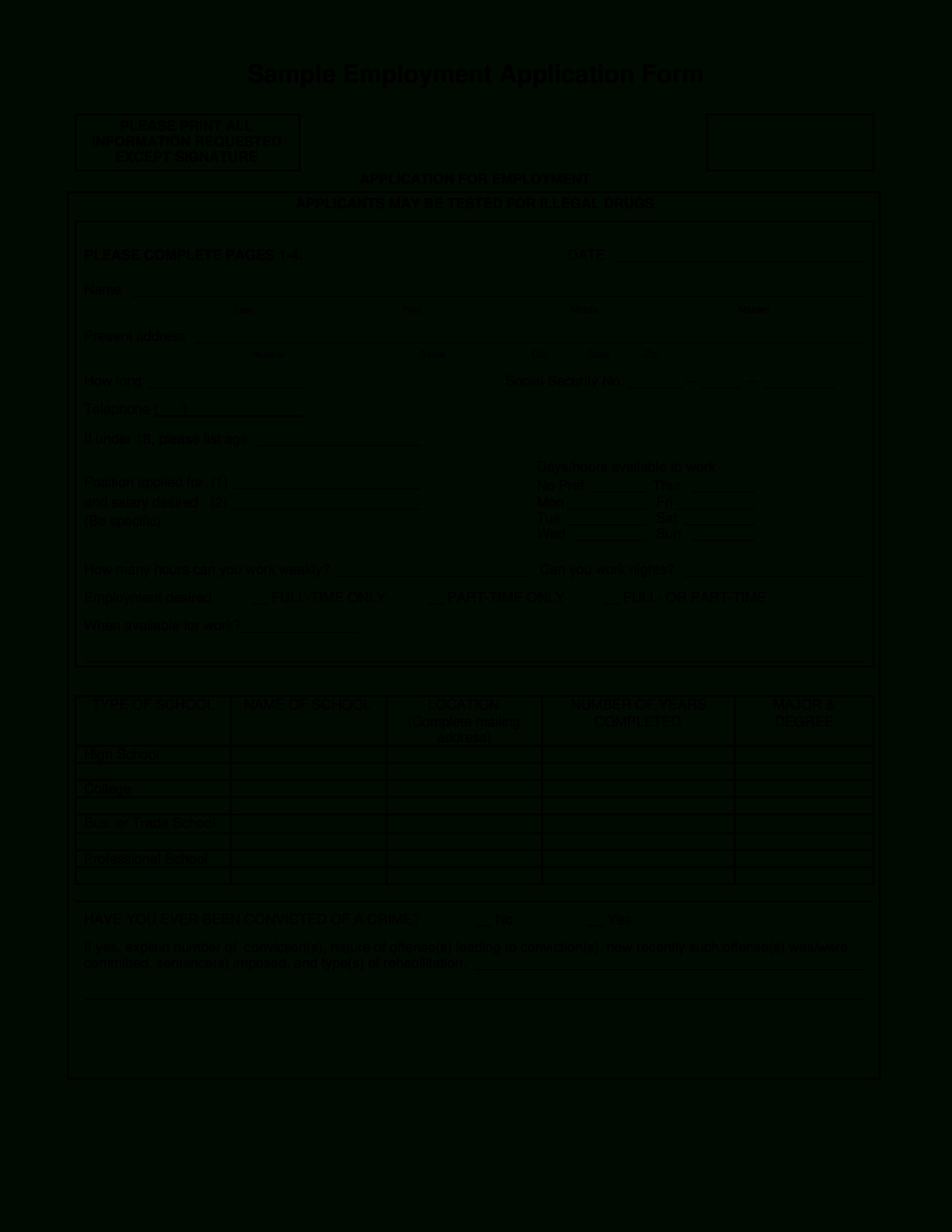 Application For Employment Template Free Letter Pdf Uk Job For Job Application Template Word