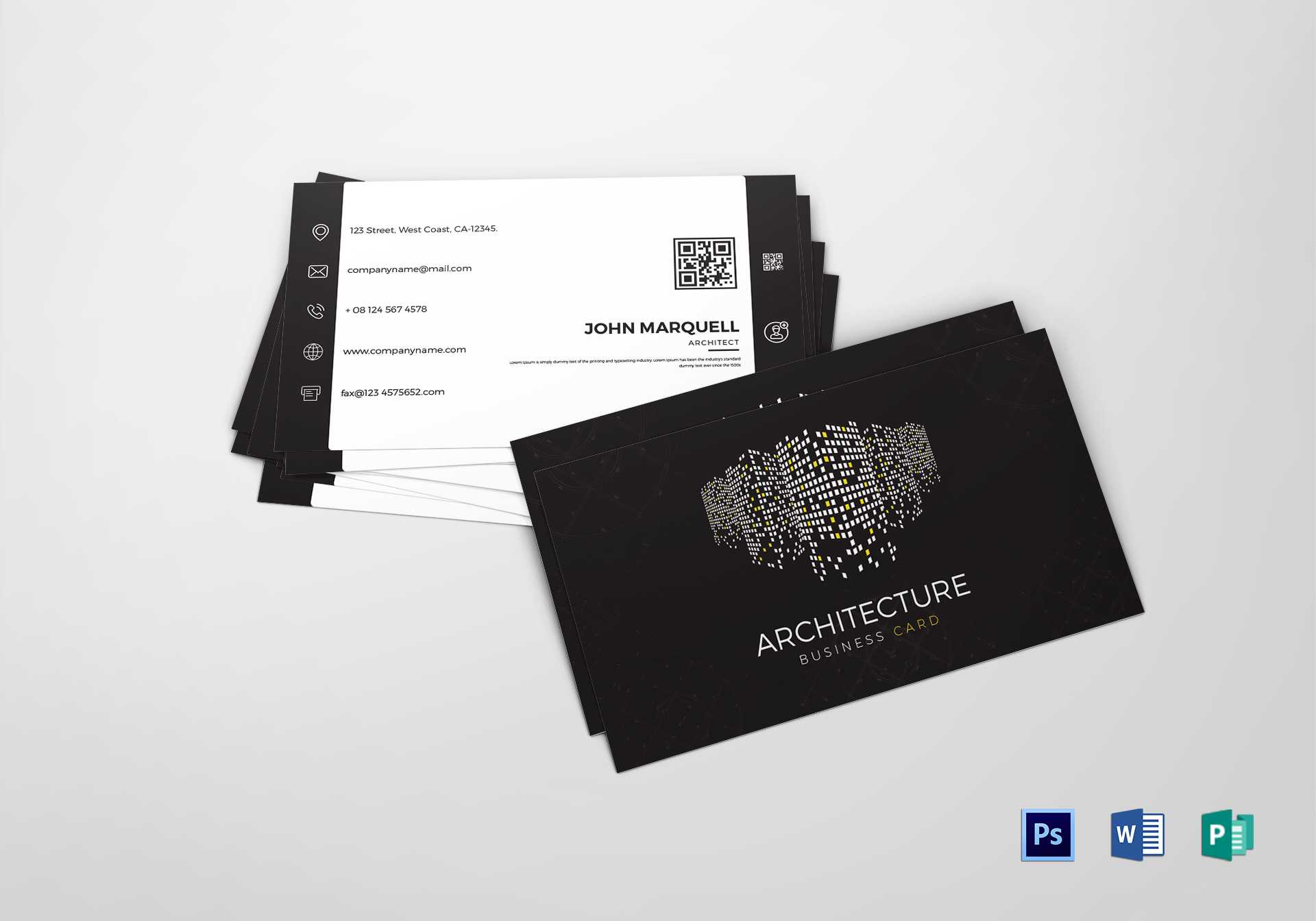 Architect Business Card Template Within Designer Visiting Cards Templates