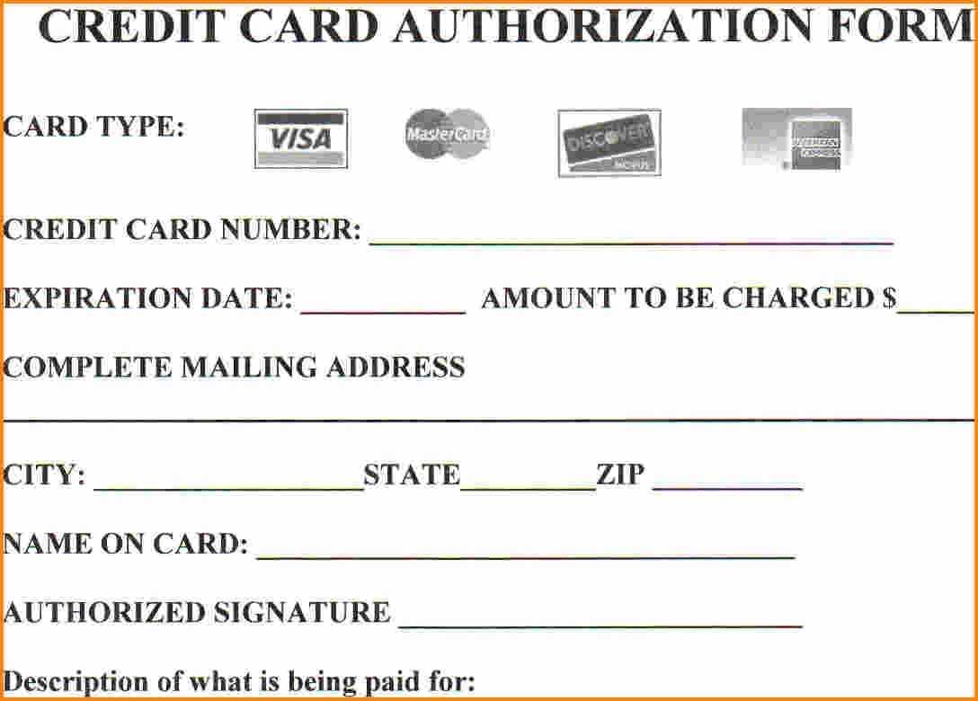 Credit Card Payment Slip Template