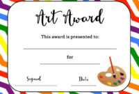Art Award Certificate (Free Printable) | Art Classroom pertaining to Art Certificate Template Free