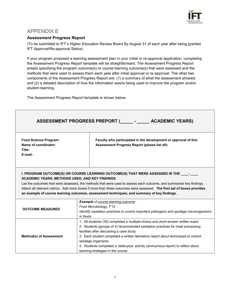 Assessment Progress Report & Rubric Evaluation With Evaluation Summary Report Template
