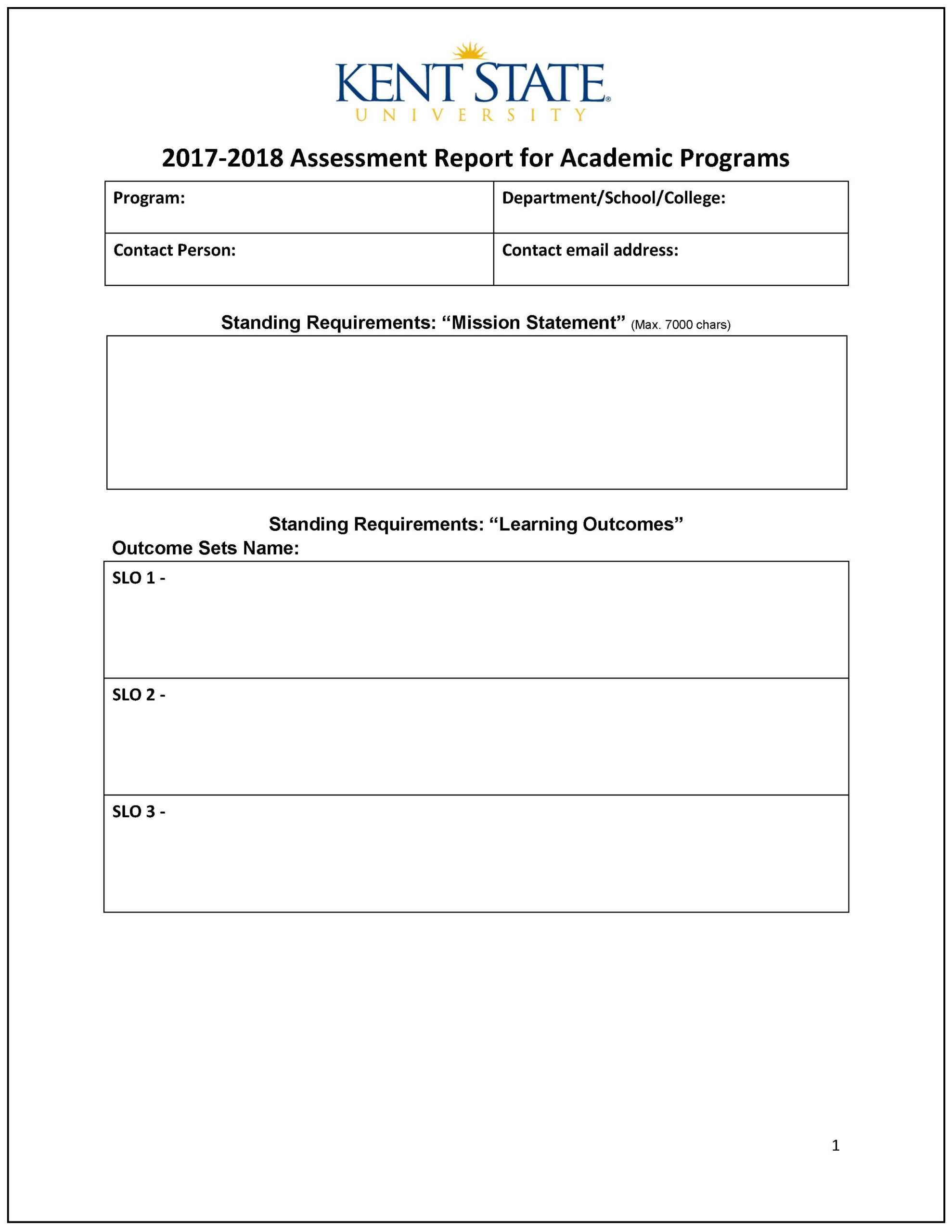 Assessment Report – Word Template | Accreditation Within State Report Template