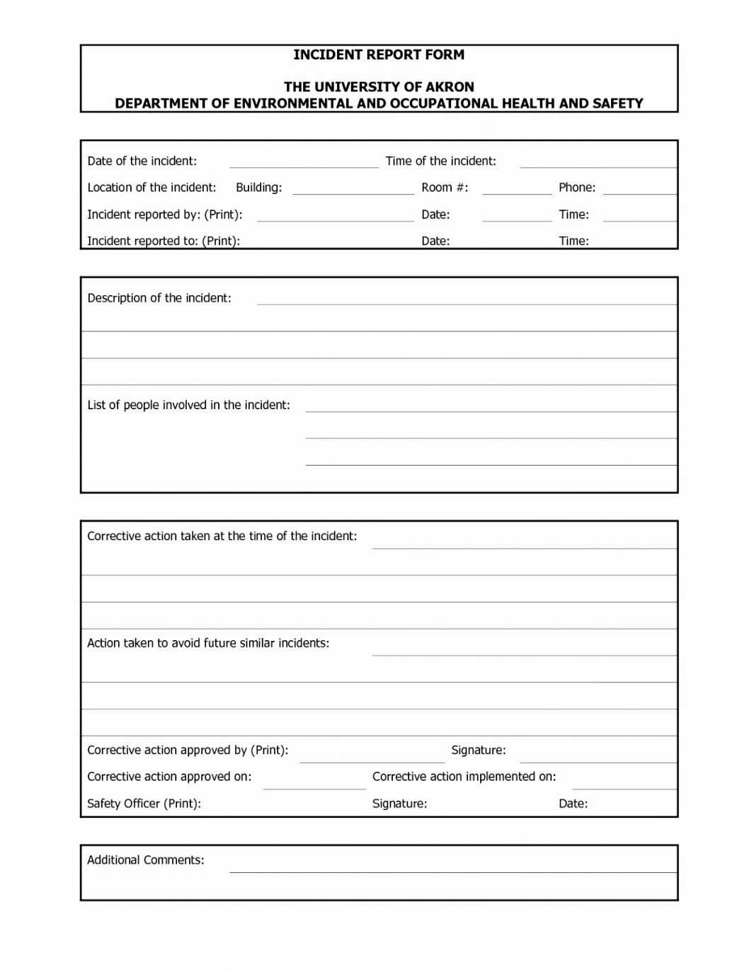 Automobile Accident Report Form Template Elegant Incident Inside Vehicle Accident Report Form Template