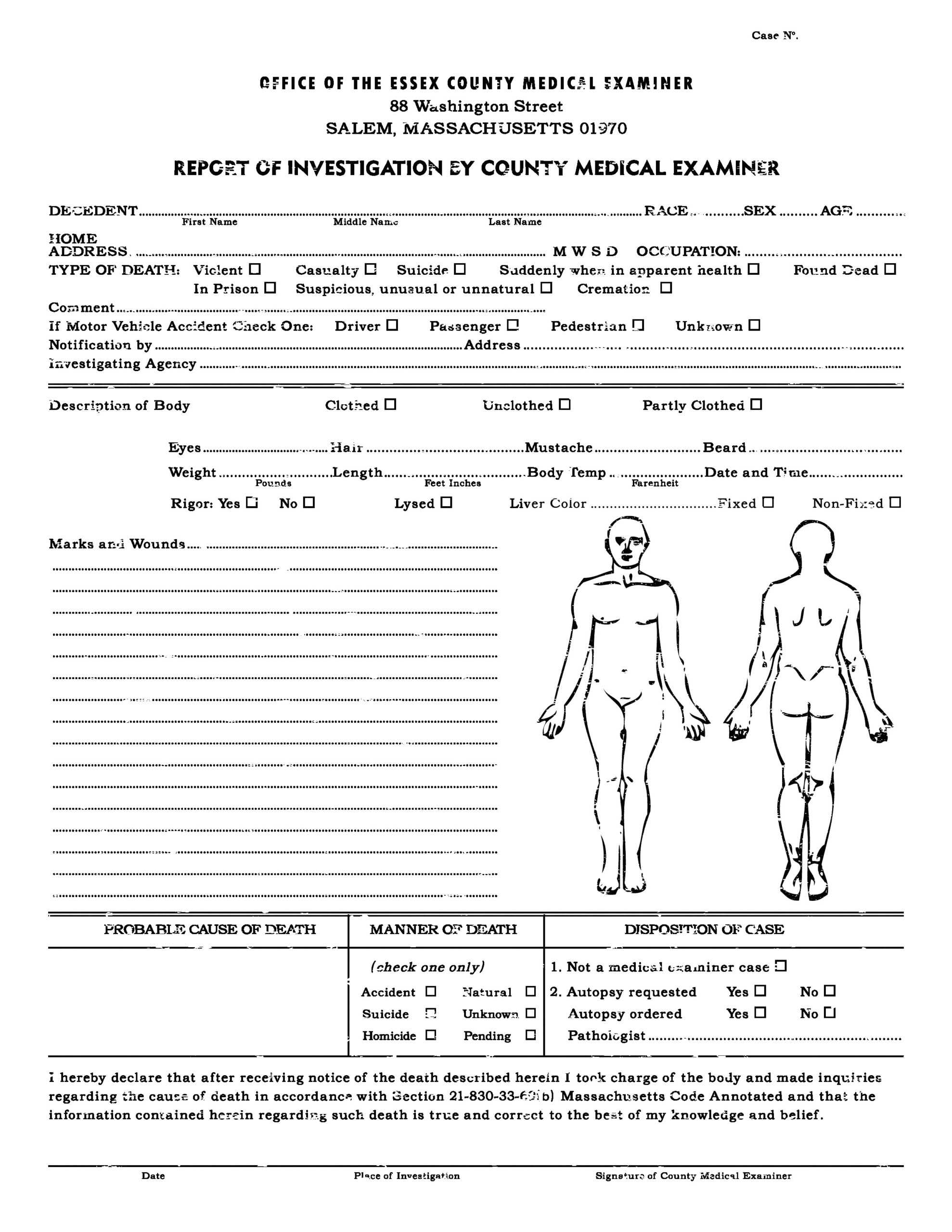 Autopsy Report Template