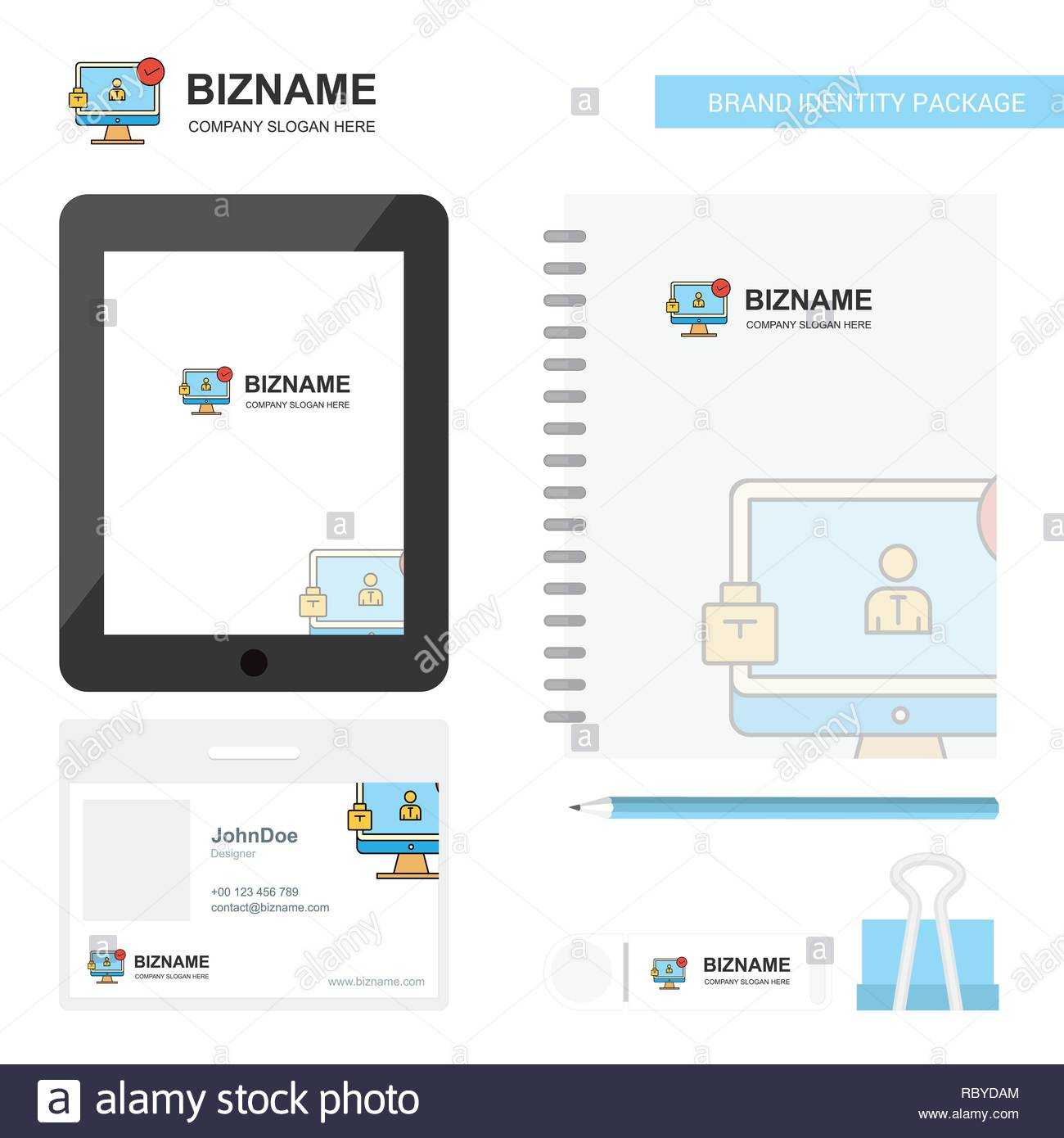 Avatar On Monitor Business Logo, Tab App, Diary Pvc Employee In Pvc Card Template
