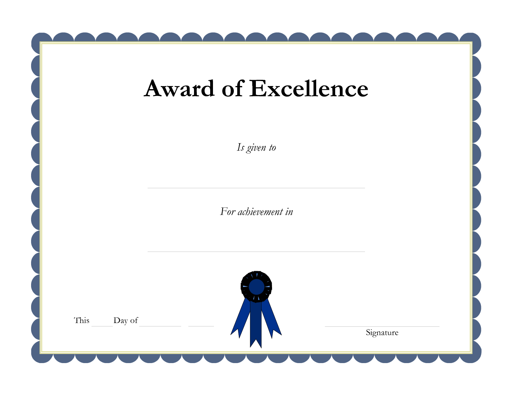 Award Template Certificate Borders | Award Of Excellenceis Within Award Certificate Border Template