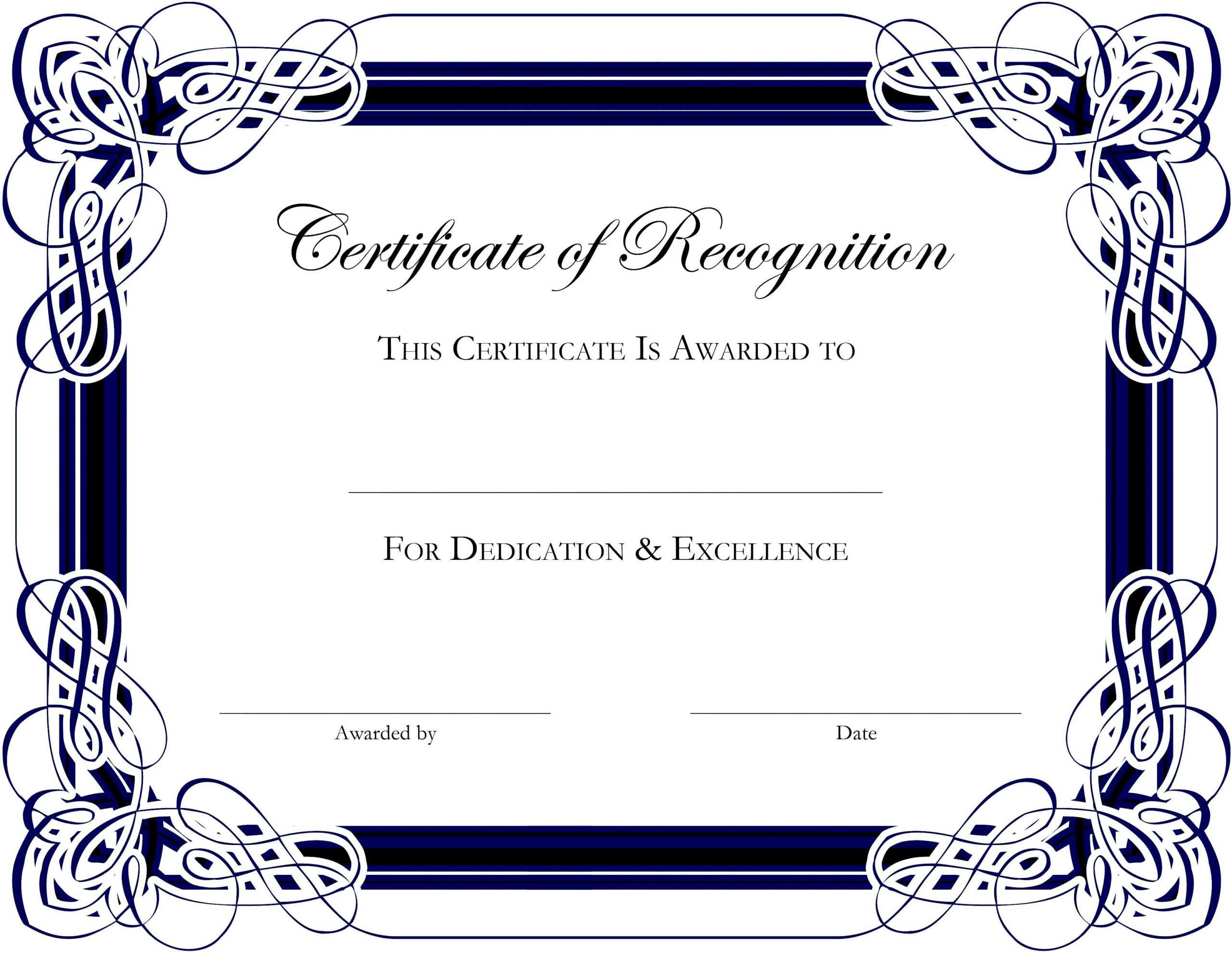 Award Templates For Microsoft Publisher | Besttemplate123 Within Hayes Certificate Templates