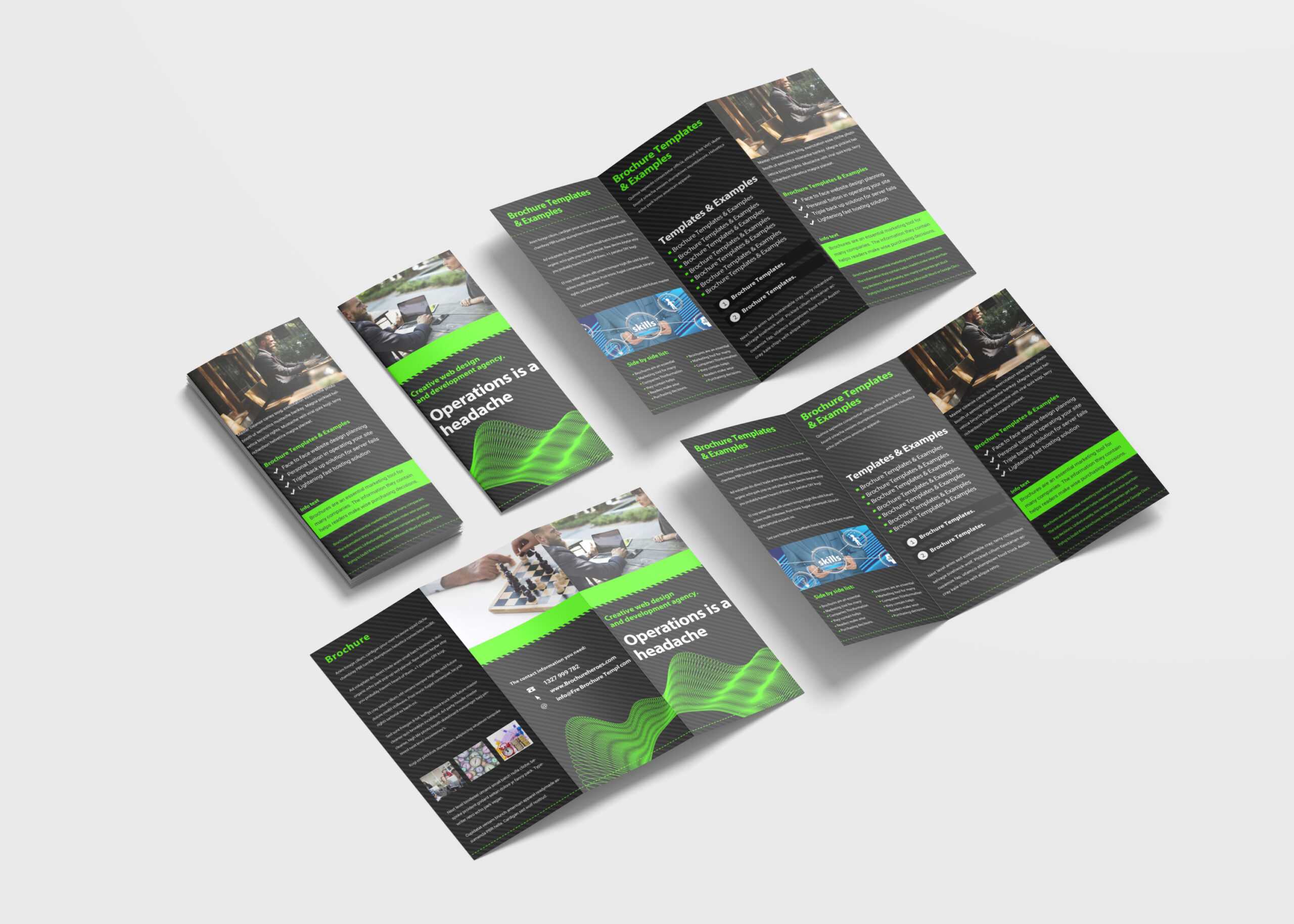 Awesome Business Tri Fold Brochure Design Template | 99Effects Throughout Pop Up Brochure Template