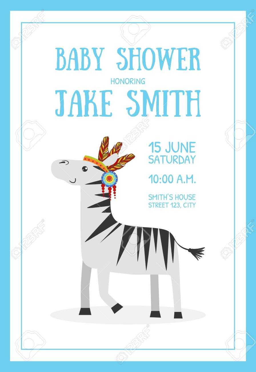 Baby Shower Banner Template With Place For Text And Cute Wild.. In Baby Shower Banner Template