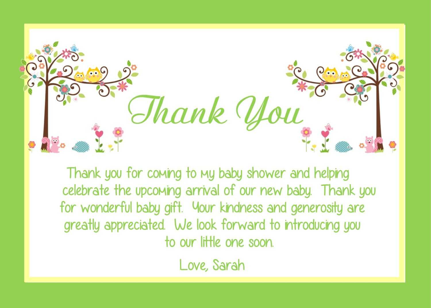 Baby Shower Thank You Cards For Your Guest | Baby Shower Inside Template For Baby Shower Thank You Cards