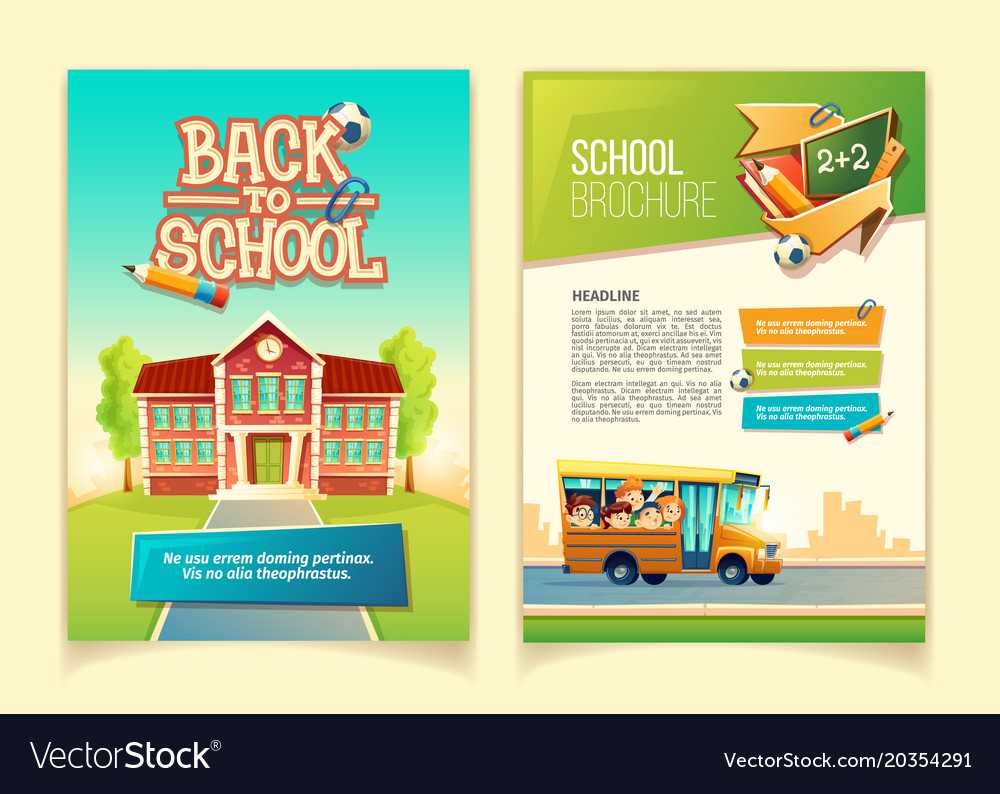 Back To School Brochure Cartoon Template Within School Brochure Design Templates