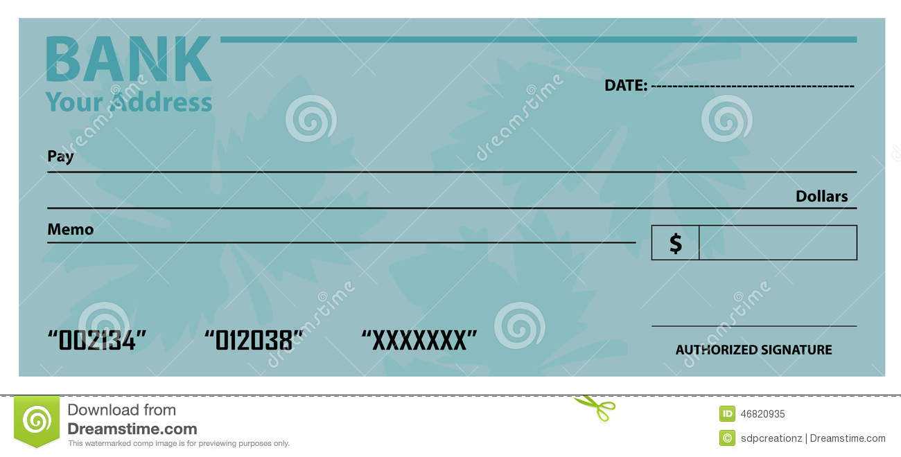 Bank Check / Cheque Template Stock Vector – Illustration Of Pertaining To Large Blank Cheque Template