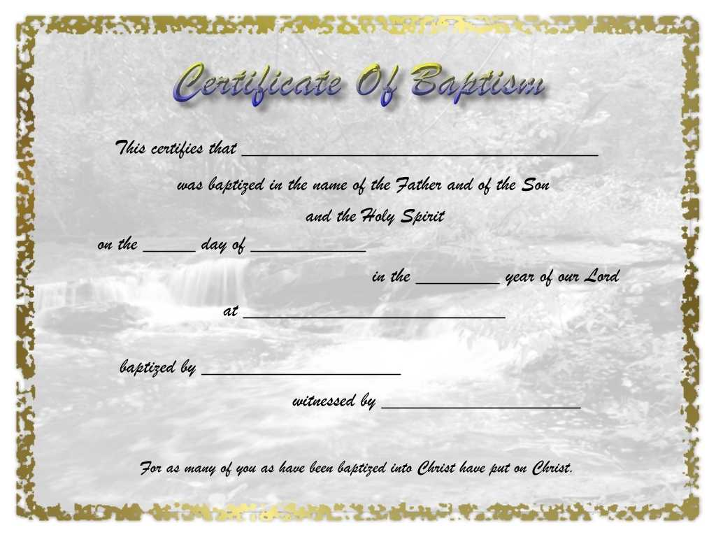 Baptism Certificate Template Word | Resume Pdf Download In Baptism Certificate Template Word