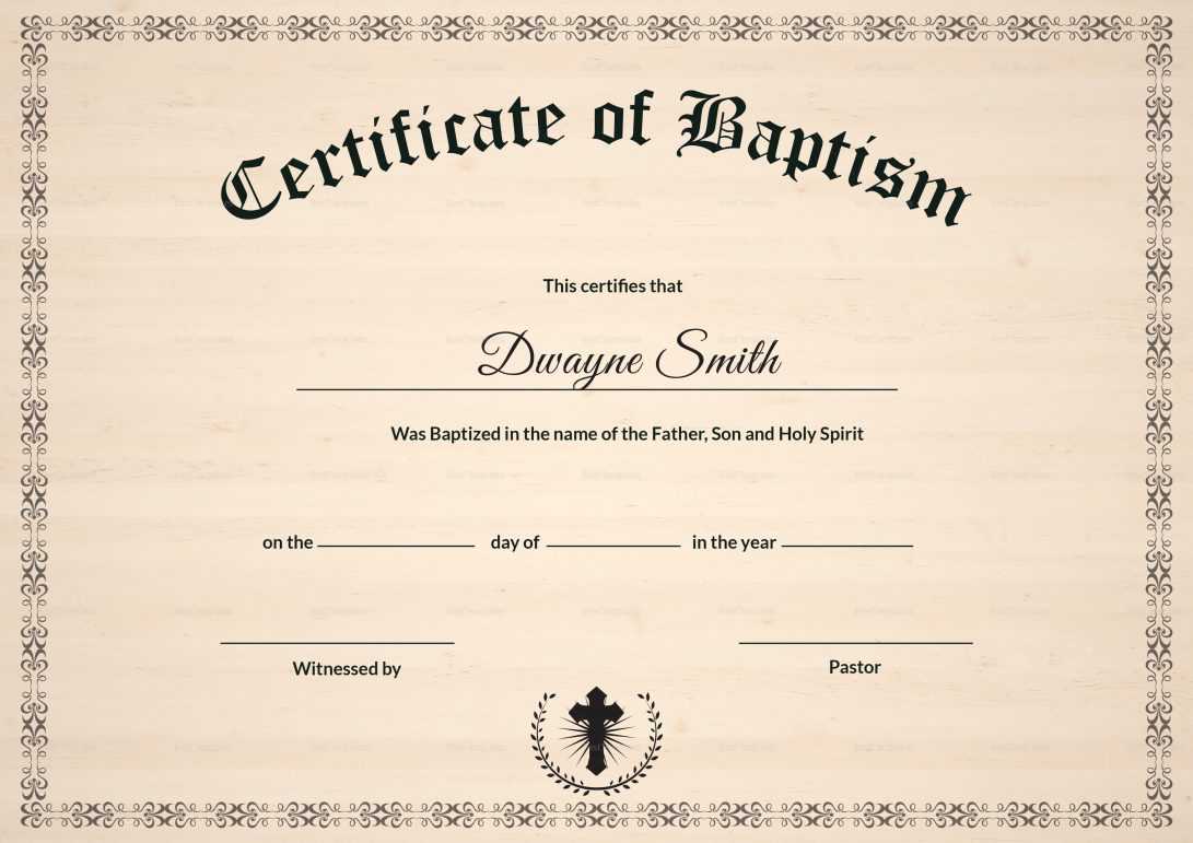 Baptismal Certificate Templates Microsoft Word Free Download Throughout Roman Catholic Baptism Certificate Template