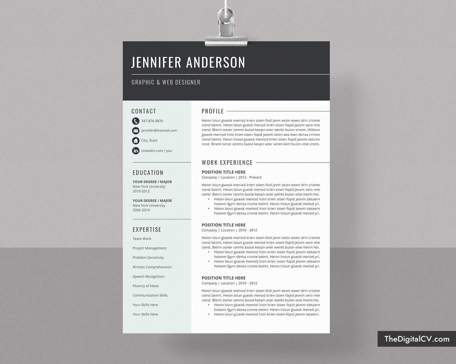 Basic And Simple Resume Template 2019 2020, Cv Template, Cover Letter,  Microsoft Word Resume Template, 1 3 Page, Modern Resume, Creative Resume, Within Microsoft Word Resumes Templates