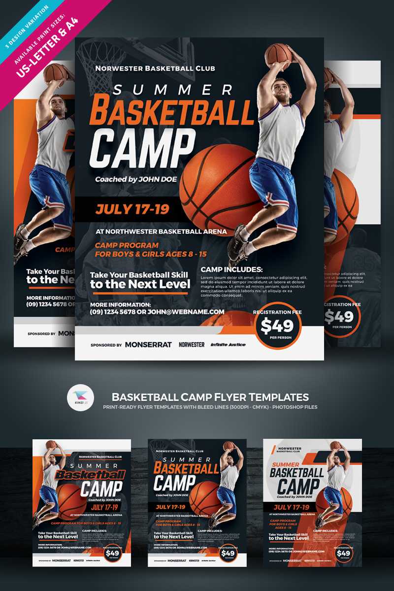 Basketball Camp Flyer Corporate Identity Template With Basketball Camp Brochure Template