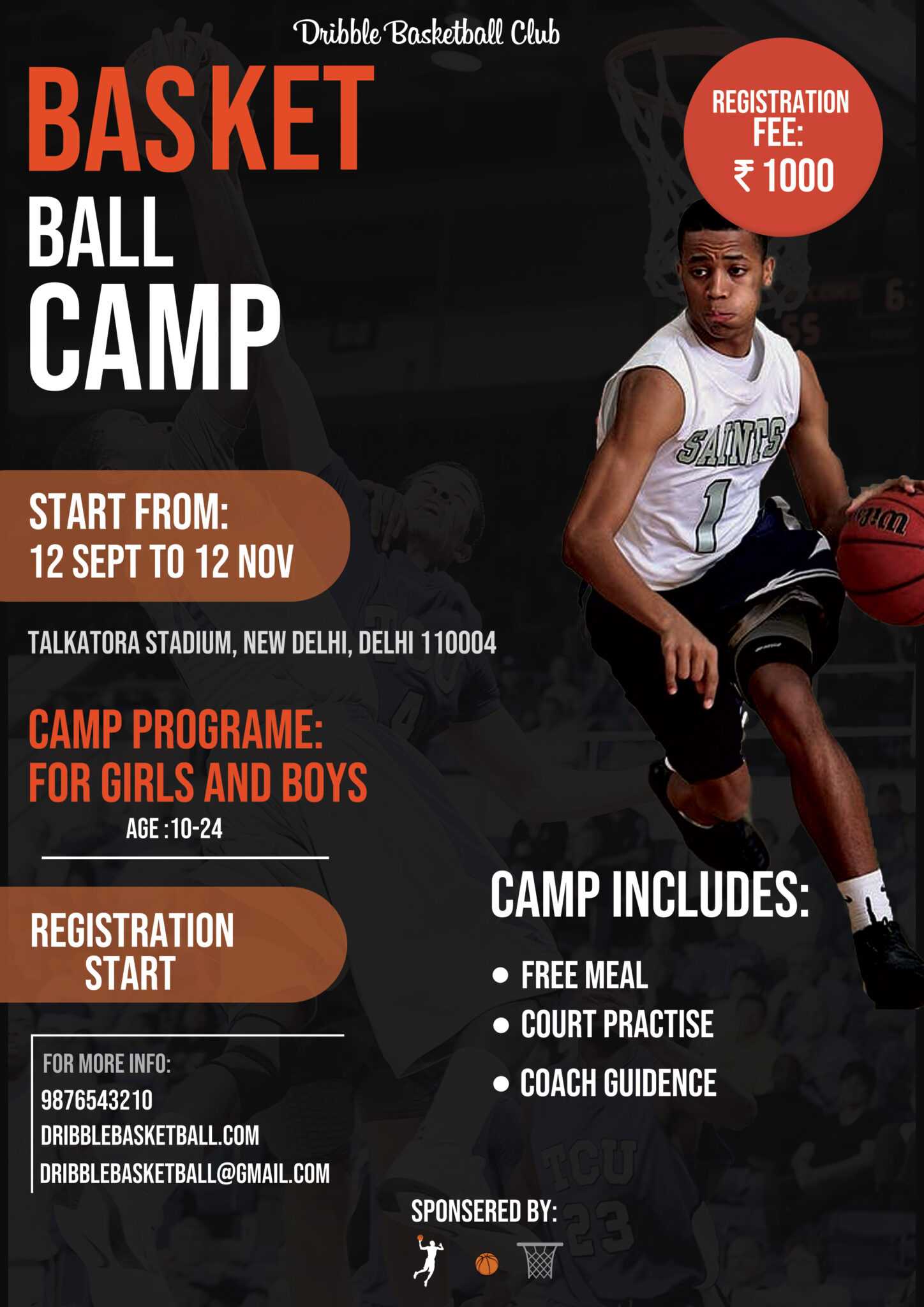 Basketball Sports Camp Flyer Free Psd Freedownloadpsd In Basketball