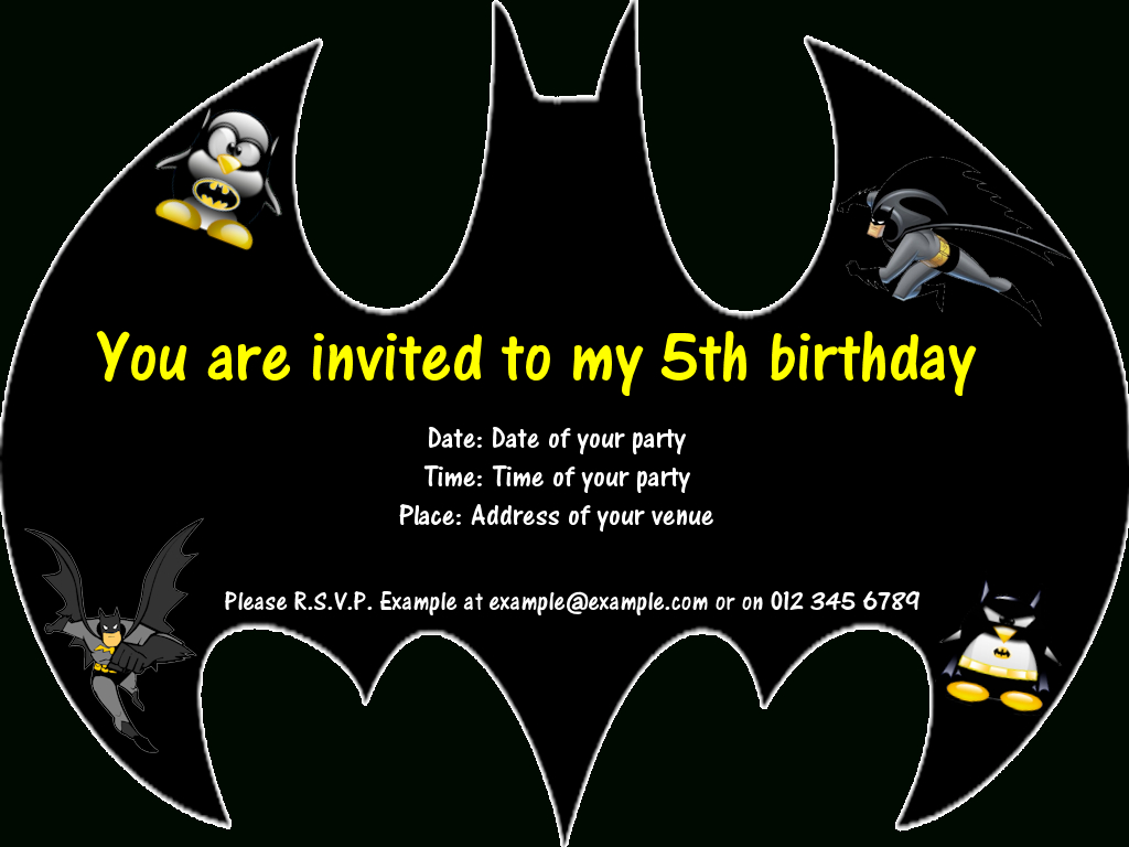 Batman Birthday Invitation Templates Free | Daniels 4Th Bday With Batman Birthday Card Template